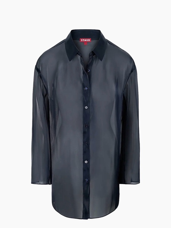 Staud allen sheer oversized shirt - Picture 2 of 3